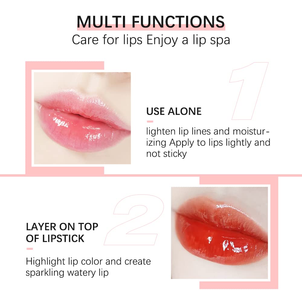 Sokgo Hydrating Lip Glow Oil, Plumping Lip Gloss, Moisturizing Lip Oil Gloss, Transparent Moisturizing Lip Balm, Natural Lip Plumper, Lip Plumper Gloss Make Lips Fuller and Moisturizing (Rosewood)