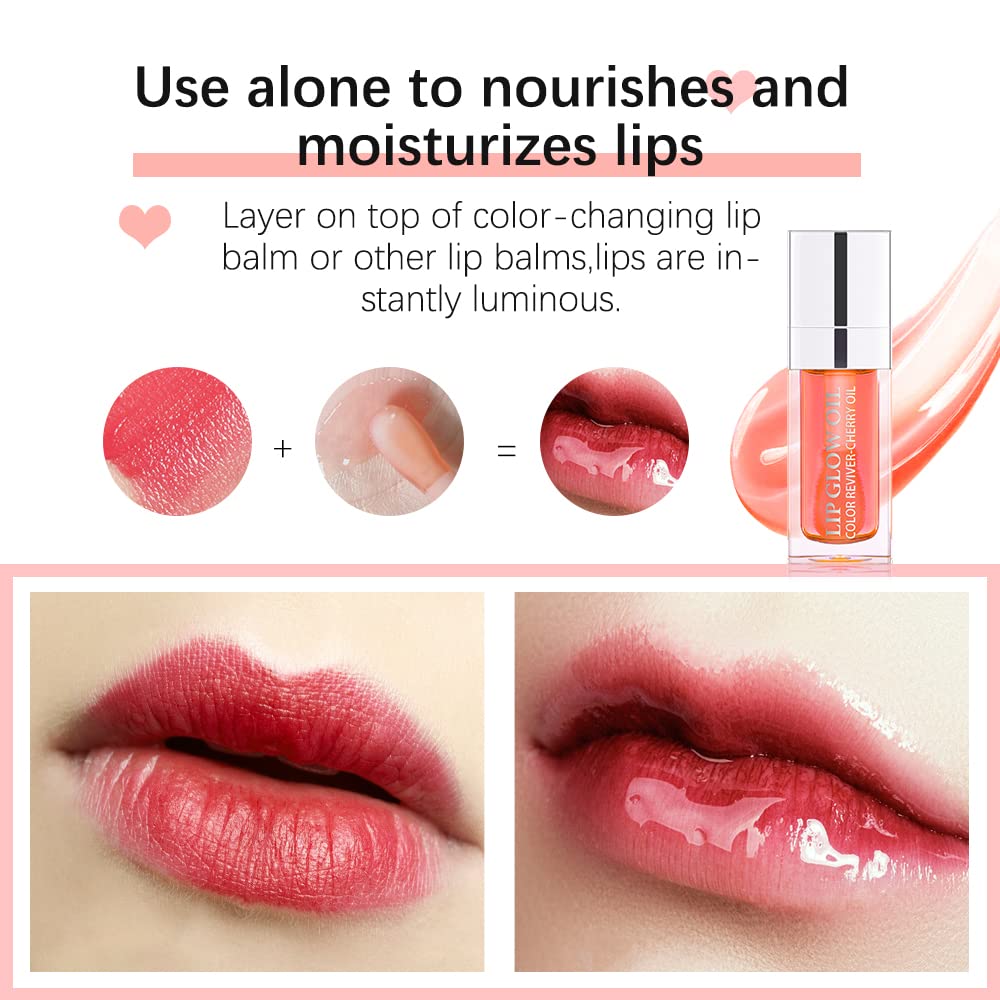 Sokgo Hydrating Lip Glow Oil, Plumping Lip Gloss, Moisturizing Lip Oil Gloss, Transparent Moisturizing Lip Balm, Natural Lip Plumper, Lip Plumper Gloss Make Lips Fuller and Moisturizing (Rosewood)