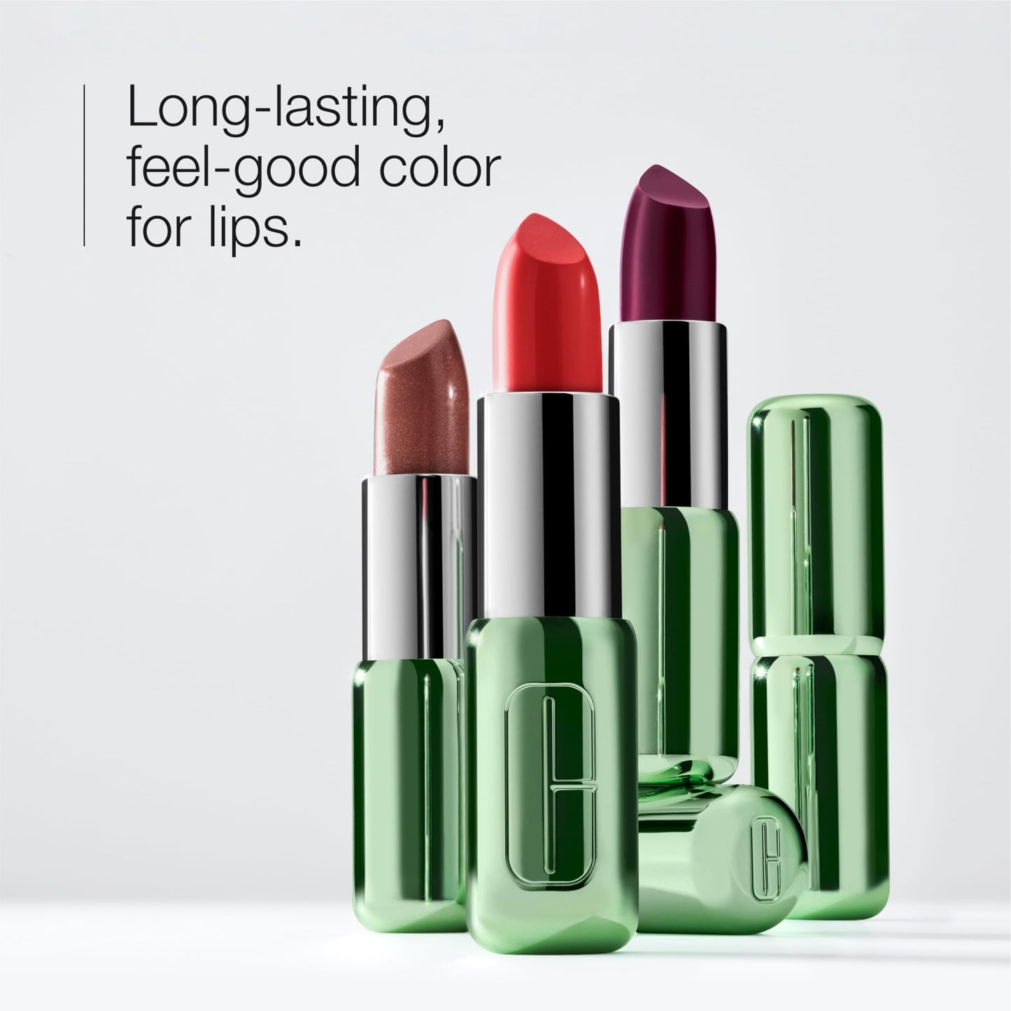 Clinique Pop Longwear Lipstick | Long Lasting, Satin, Matte + Shine, Cappuccino Pop, 1 Count