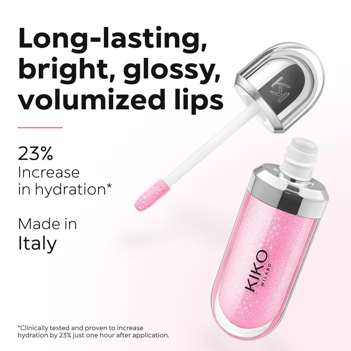 KIKO Milano 3D Hydra Lip Gloss – High Shine, Hydrating, Plumping, Non-Sticky, Moisturizing Lip Makeup – 12 Pearly Amaryllis Red – 6.5ml