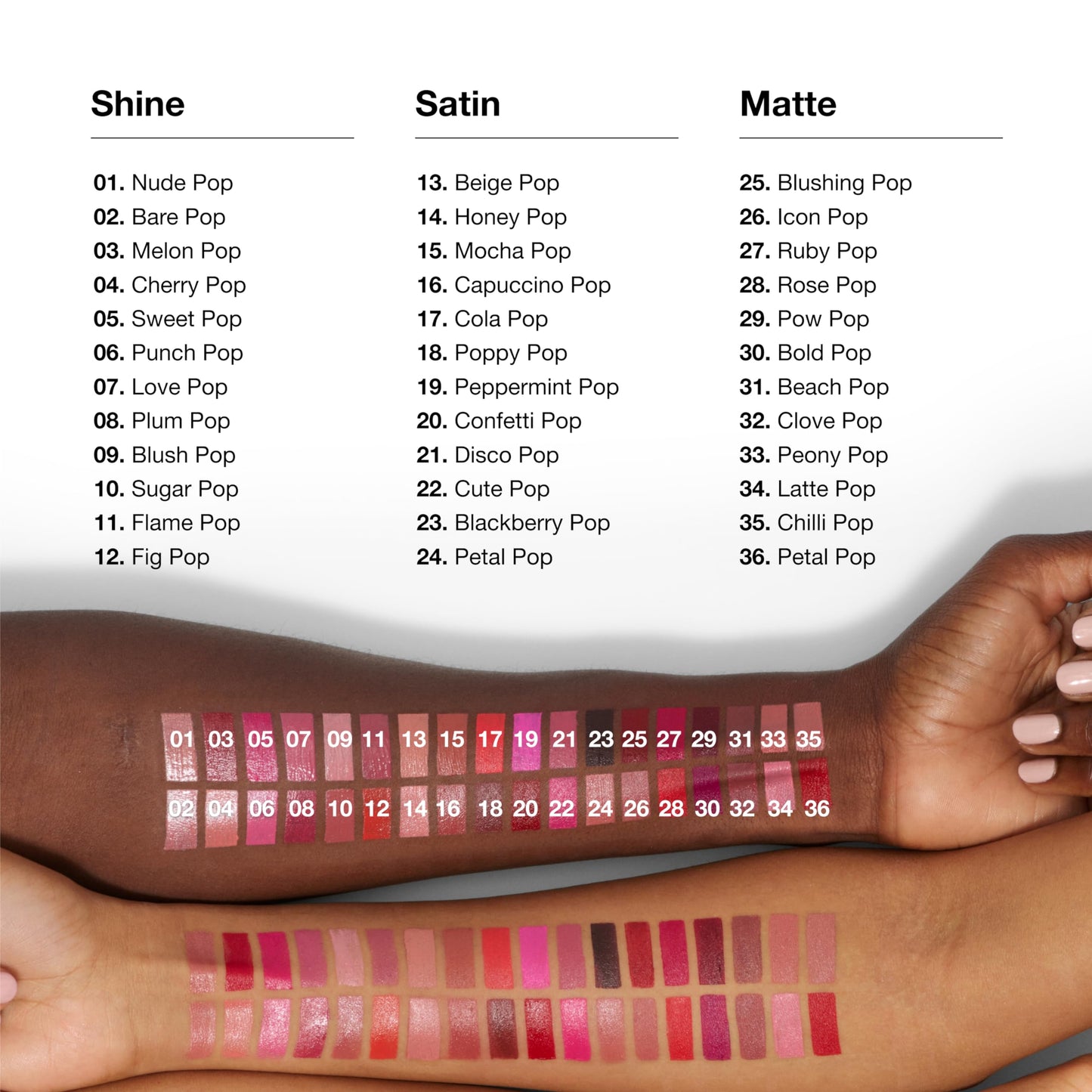 Clinique Pop Longwear Lipstick | Long Lasting, Satin, Matte + Shine, Cappuccino Pop, 1 Count