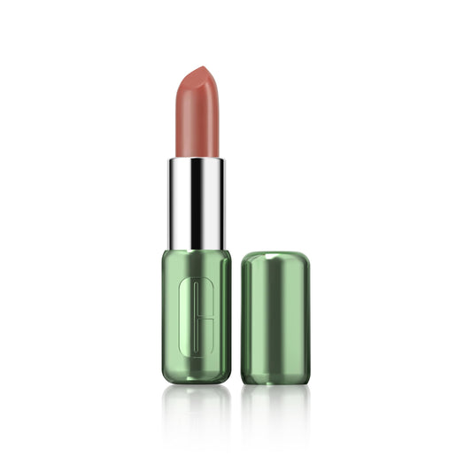 Clinique Pop Longwear Lipstick | Long Lasting, Satin, Matte + Shine, Cappuccino Pop, 1 Count