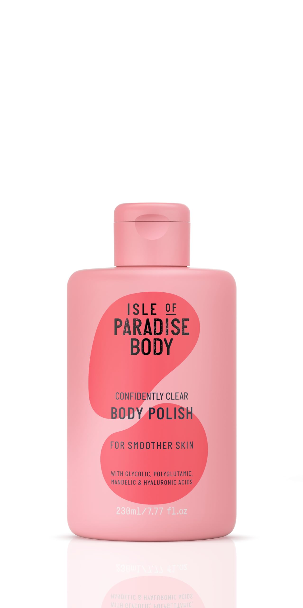 Isle of Paradise Confidently Clear Body Polish - For Clearer, Smoother Skin - Hydrating, Exfoliating Body Scrub with Glycolic, Polyglutamic, Mandelic, and Hyaluronic Acids - 7.77 fl. oz