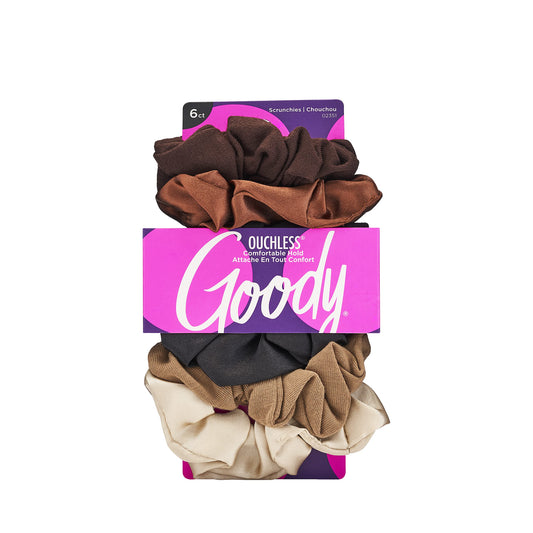 Goody Ouchless Scrunchies for Women, 6 Ct, Starry Night, Damage-Free & Secure Hold Ties, All Hair Types, Gentle Hair Accessories for Long-Lasting Braids, Ponytails & More, All Day Comfort